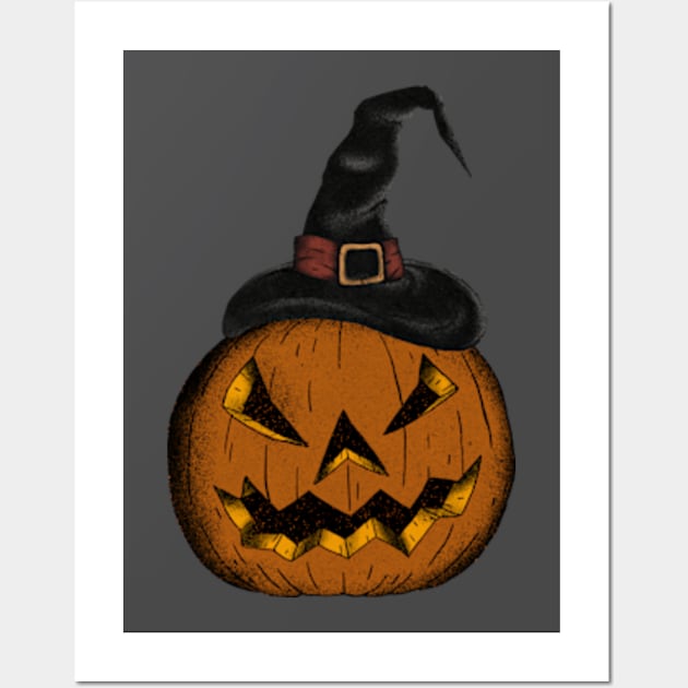 pumpkin witch Wall Art by soft and timeless